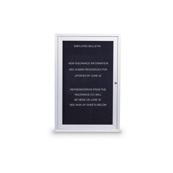 42"x32" 2-Door Enclosed Outdoor Letterboard, Burgundy/Black